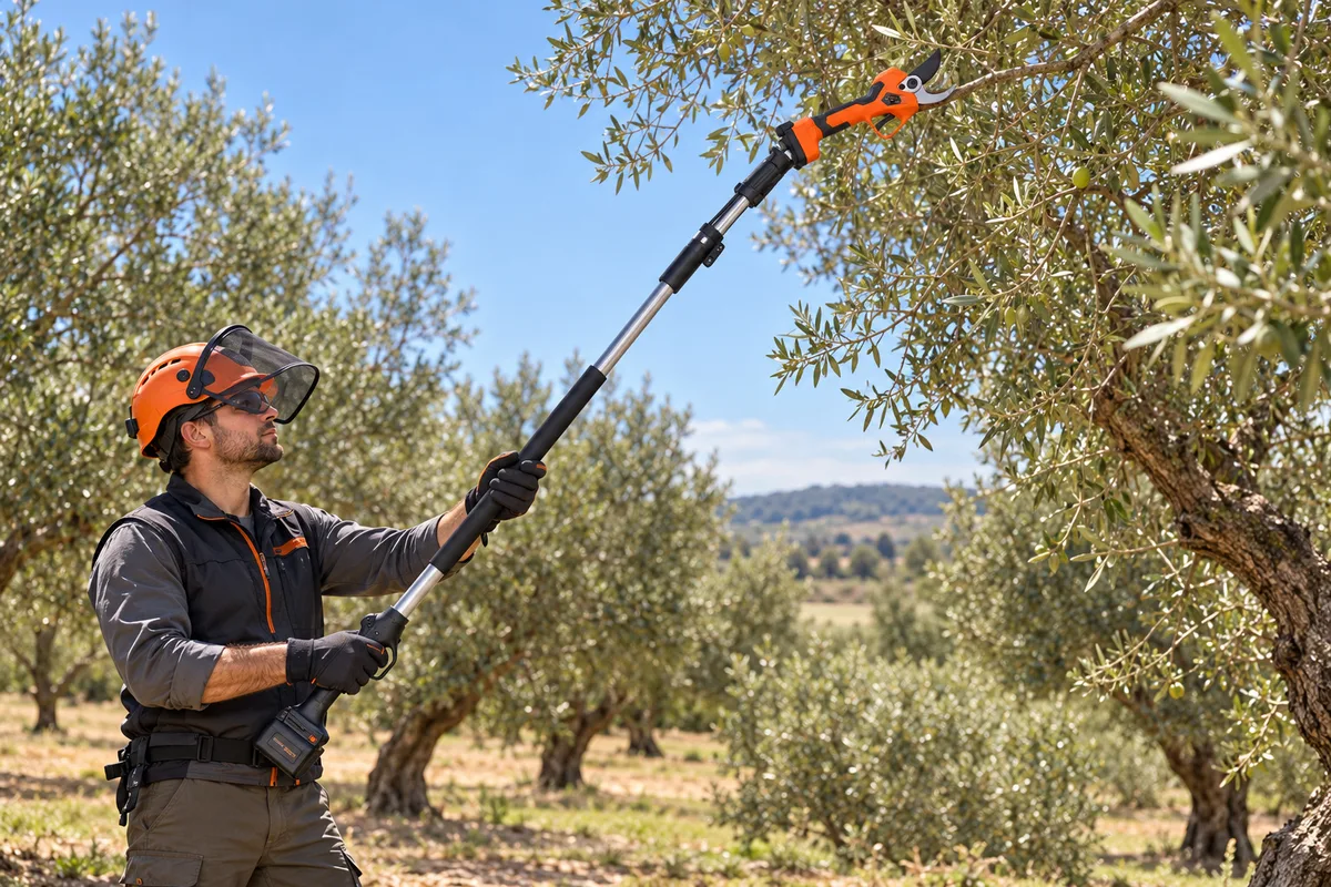 Pack tijera de poda a batería Anova TPB4503 + pértiga 1,5-2,1 m · 2 baterías 4 Ah — foto 4