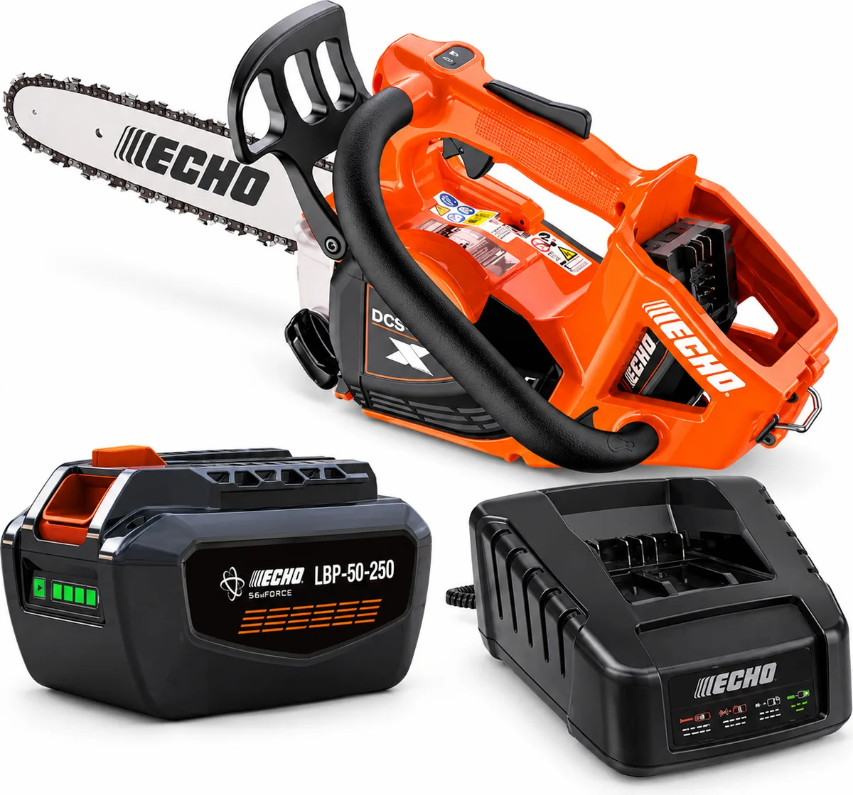 Pack motosierra poda ECHO DCS-3500T PRO 35 cm + batería 56 V 4,5 Ah y cargador rápido