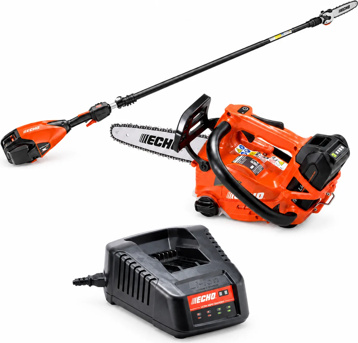 Pack poda profesional ECHO DCS-2500T PRO 25 cm + DPPT-2600LW PRO + batería 56 V + cargador ultrarrápido