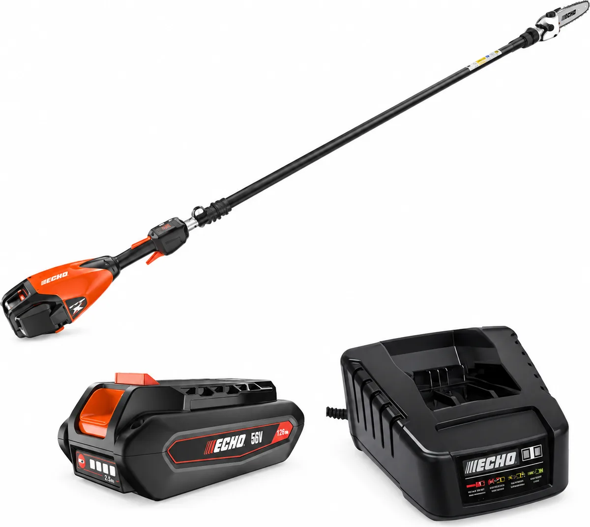 Pack podadora de altura ECHO DPPT-2600LW PRO 56 V con batería compacta LBP-56V125 y cargador LCJQ-560