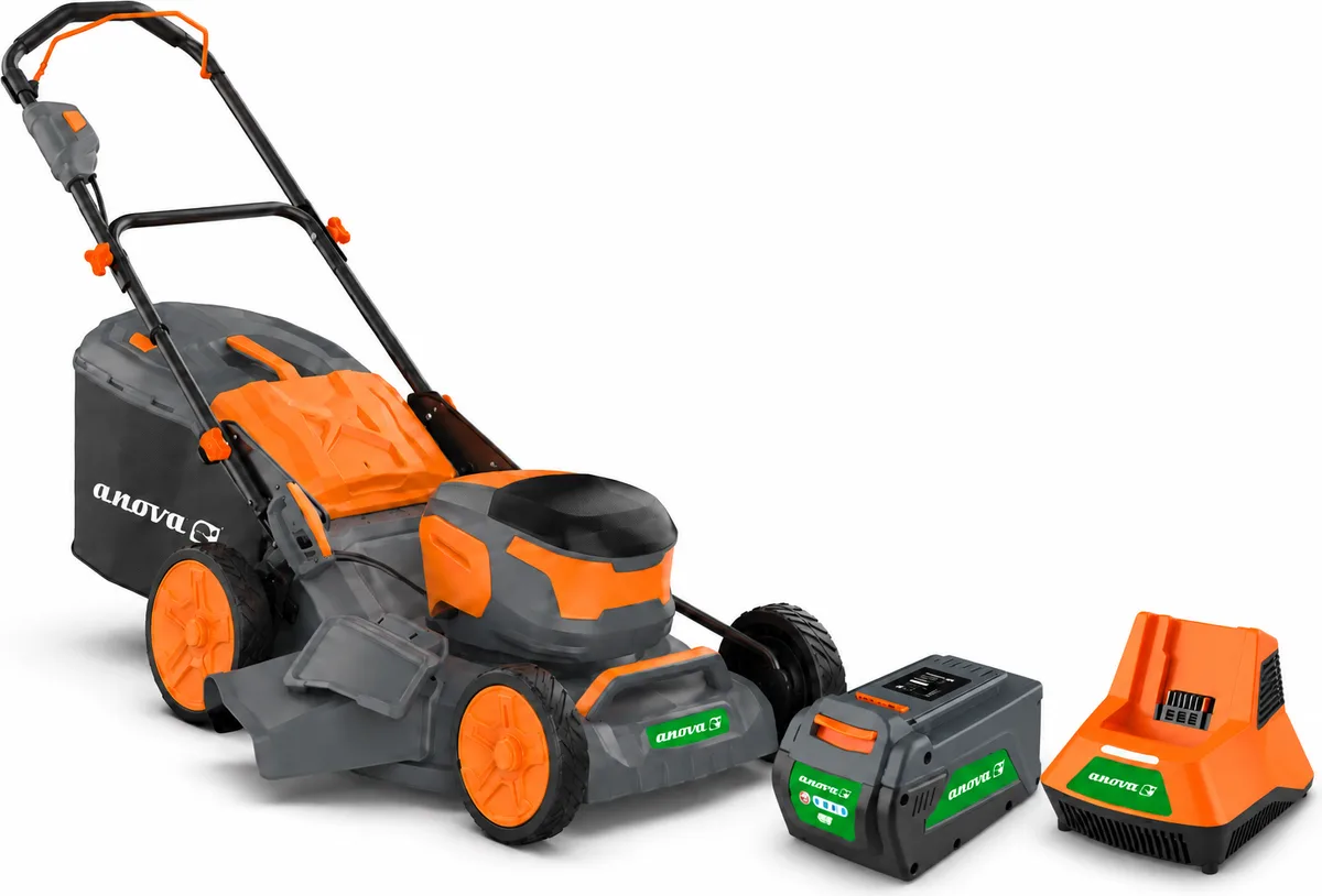 Pack jardín Anova E+ 40 V: cortacésped 46 cm + desbrozadora 500 W, 2 baterías 5 Ah y 2 cargadores — foto 2