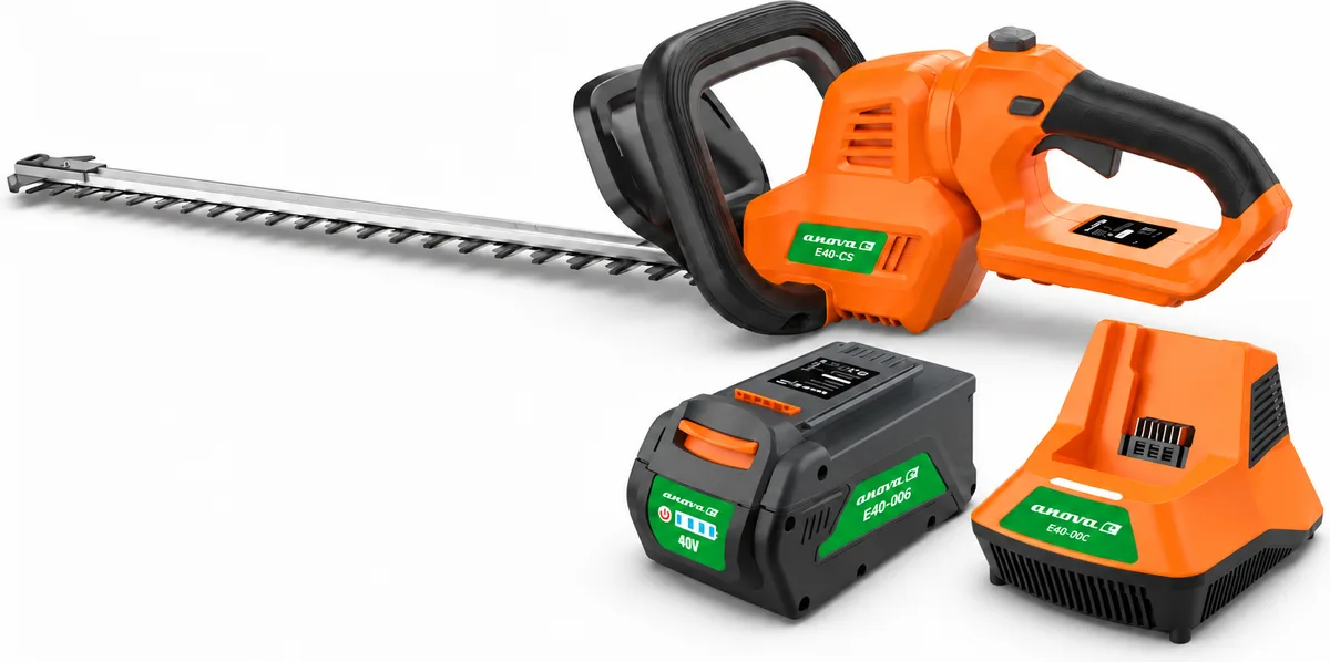 Pack setos y limpieza Anova E+ 40 V: cortasetos 545 mm + soplador, baterías 4 Ah y 8 Ah, 2 cargadores — foto 2