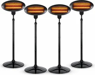 Pack oferta 4 estufas eléctricas de exterior con pie Koopman EE5000030 2000 W IPX4