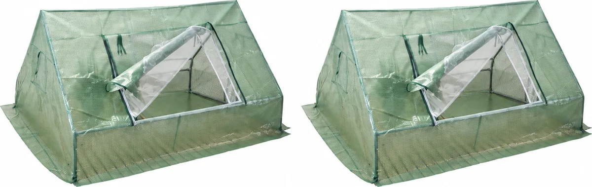 Pack 2 invernaderos de rafia Koopman 180 x 142 x 93 cm para huerto