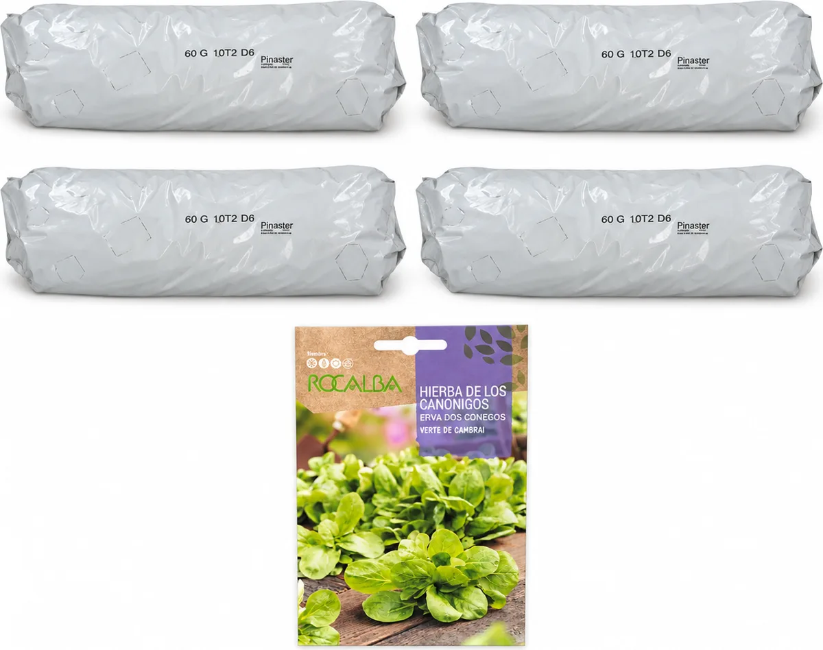 Pack huerto de hojas con canónigos para huerto urbano: 4 sacos + 4 sobres Rocalba — foto 2