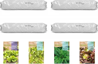 Pack huerto de hojas con canónigos para huerto urbano: 4 sacos + 4 sobres Rocalba