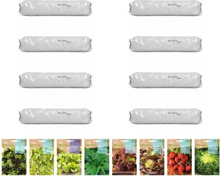 Pack ensaladas variadas para huerto urbano: 8 sacos + 8 sobres Rocalba