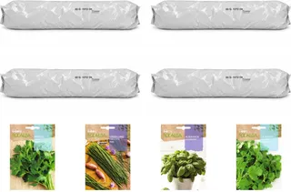 Pack aromáticas para huerto urbano: 4 sacos + 4 sobres Rocalba