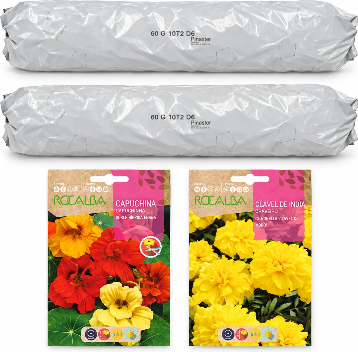 Pack flores compactas para huerto urbano: 2 sacos + 2 sobres Rocalba — foto 2