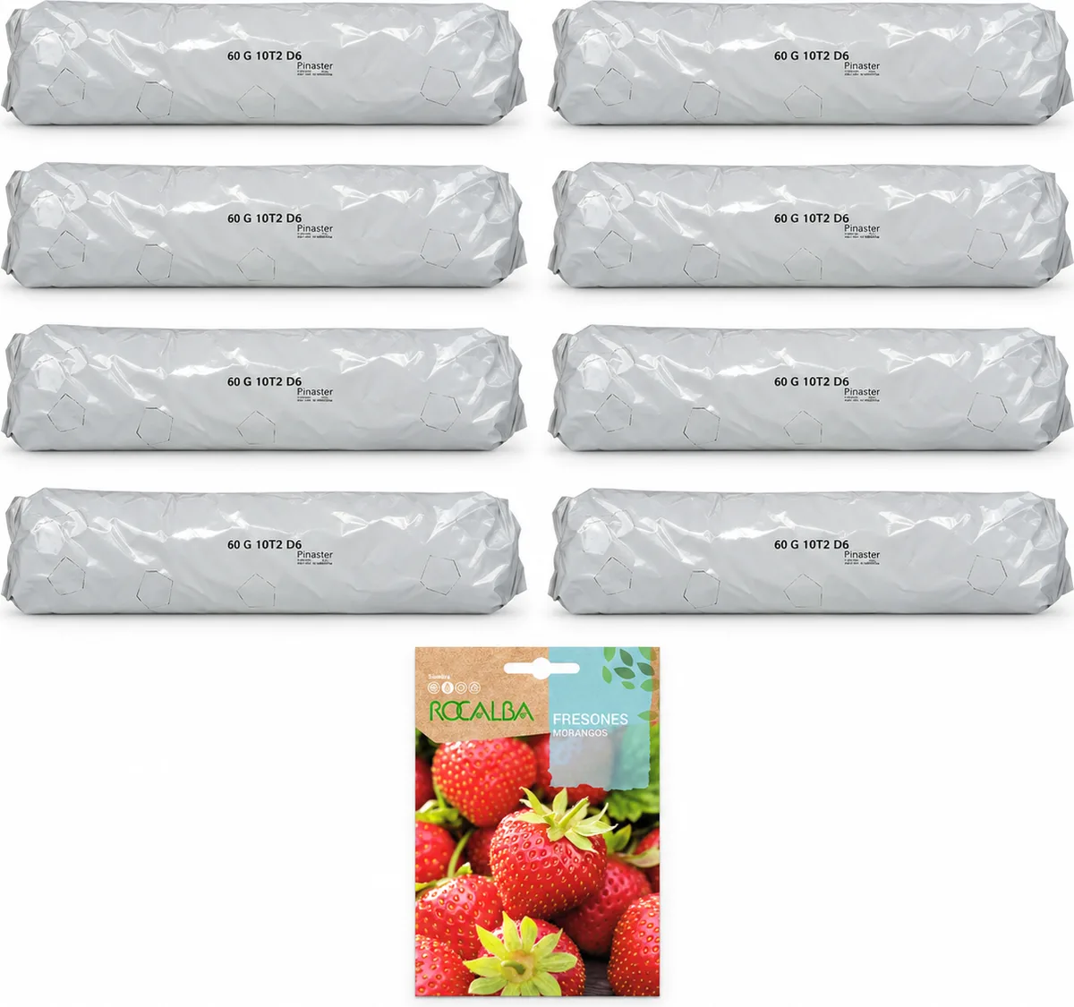 Pack huerto escolar con fresas para huerto urbano: 8 sacos + 8 sobres Rocalba — foto 2