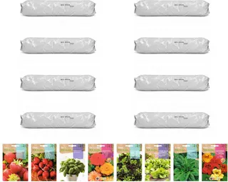 Pack huerto escolar con fresas para huerto urbano: 8 sacos + 8 sobres Rocalba
