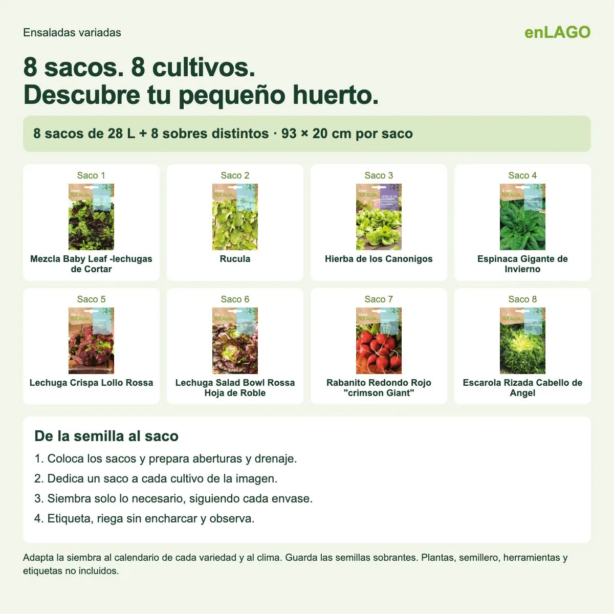 Pack ensaladas variadas: 2 sacos + 2 sobres | Gama de 2, 4 y 8 — foto 4