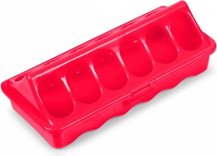Comedero Copele de plástico rojo con huecos
