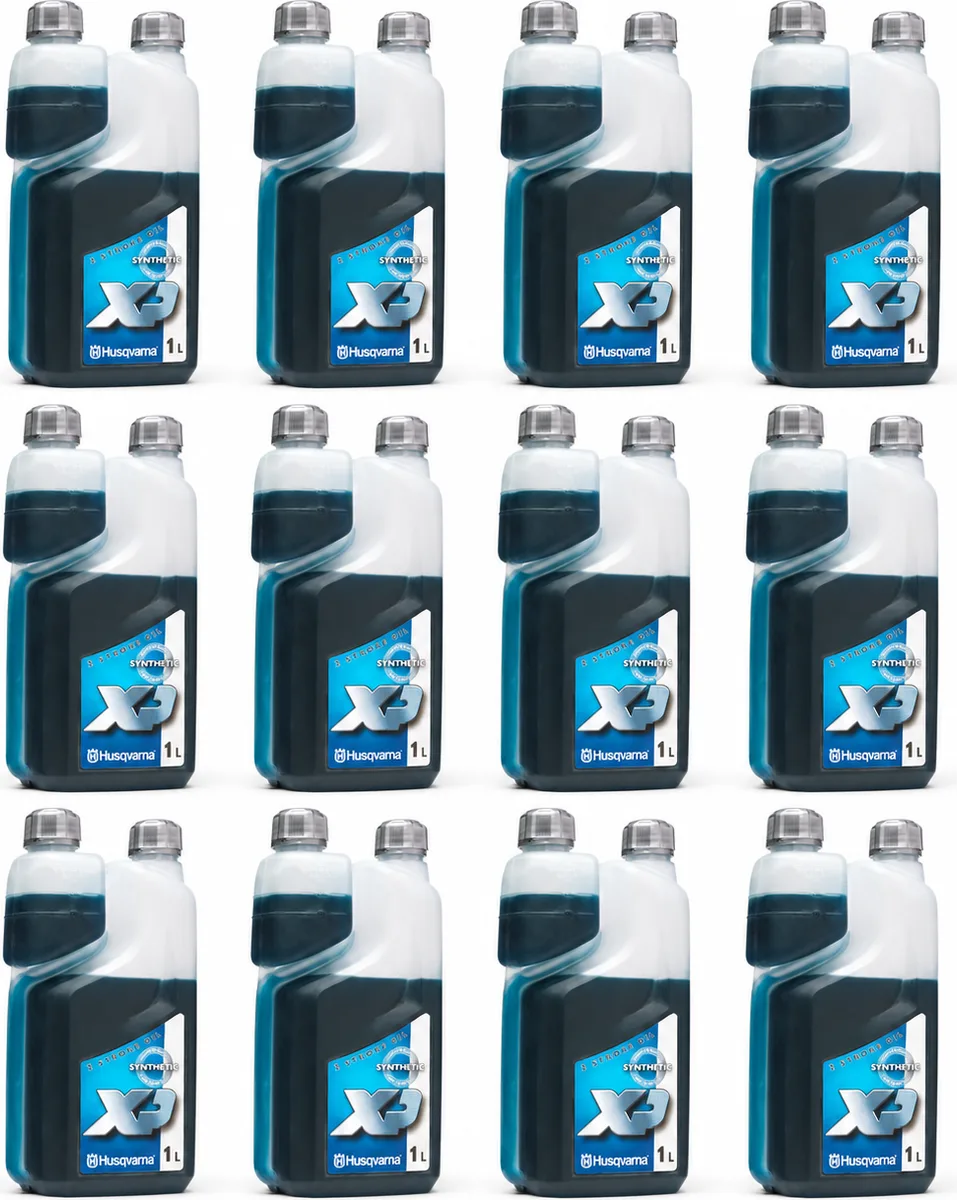Aceite Husqvarna XP Synthetic 2T · caja de 12 botellas de 1 litro