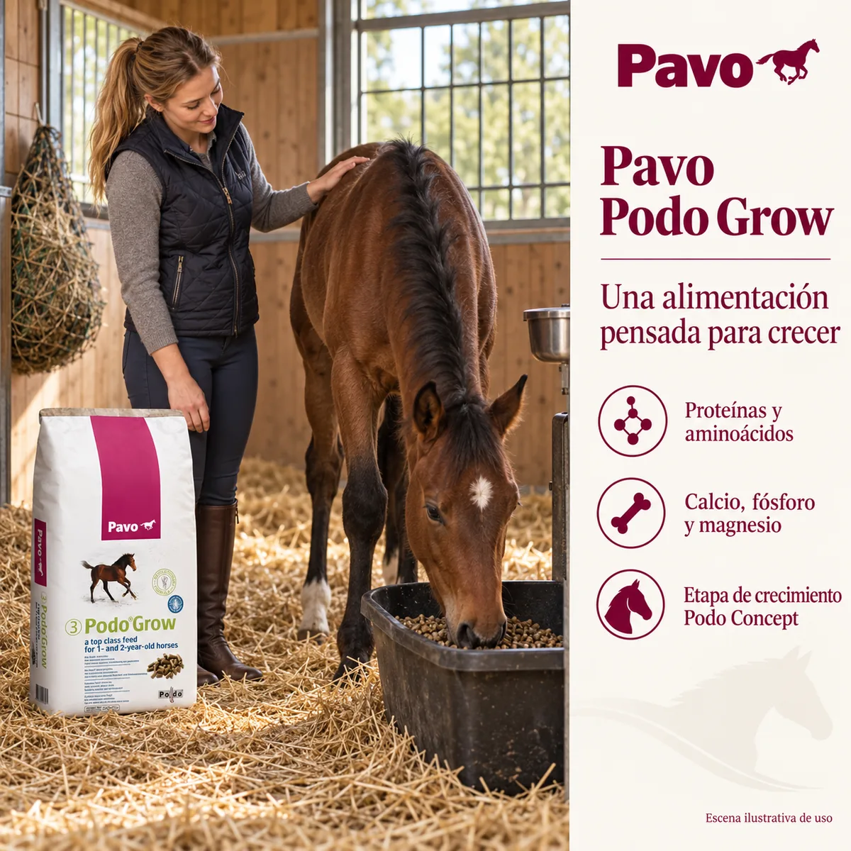 Pavo Podo Grow - Pienso para caballos en crecimiento 20 kg — foto 2
