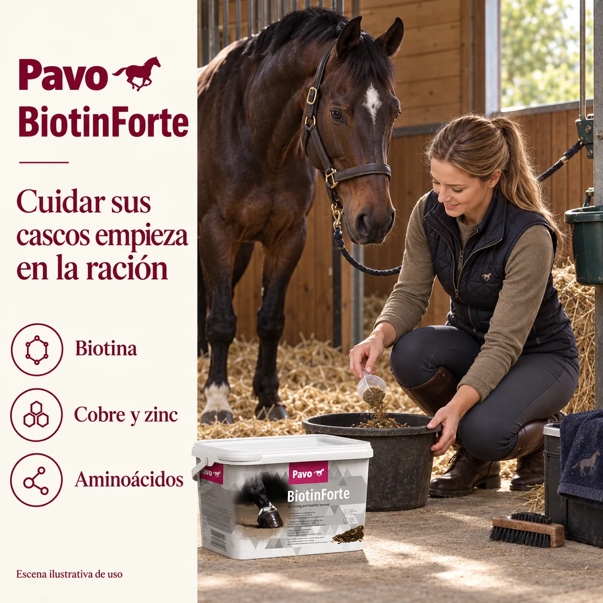 Pavo BiotinForte - Suplemento para cascos y pelaje 3 kg — foto 2