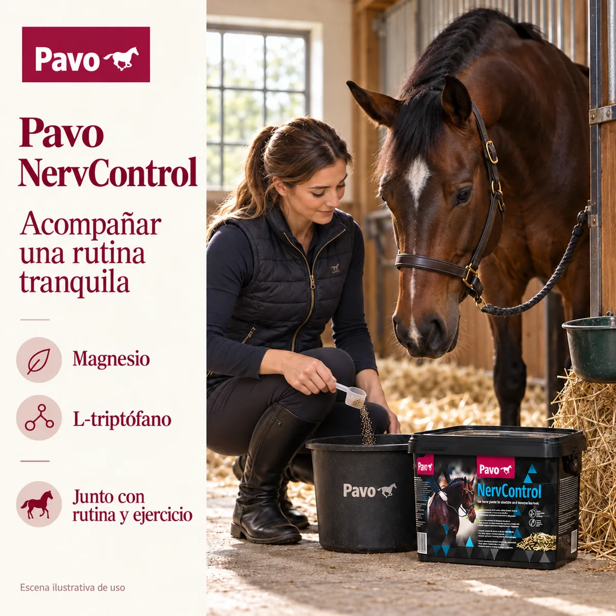 Pavo NervControl - Suplemento para caballos sensibles 3 kg — foto 2