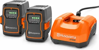 Pack Husqvarna 2 baterías 40-B330X + cargador 40-C750X 750 W