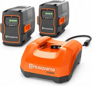 Pack Husqvarna 2 baterías 40-B540X + cargador 40-C750X 750 W