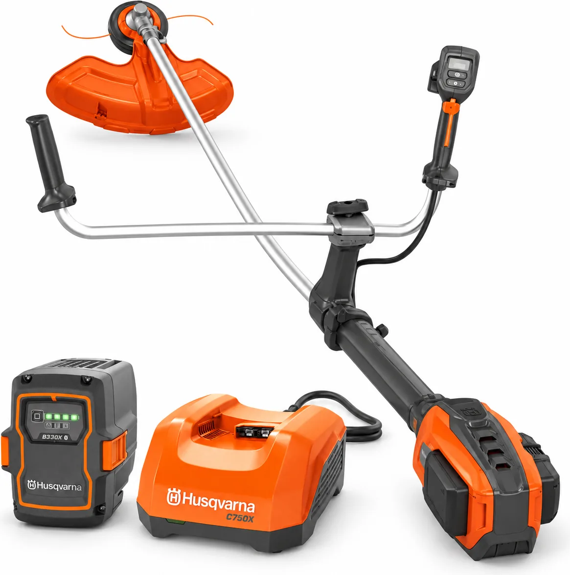 Pack desbrozadora Husqvarna 525iRXT + batería 40-B330X 9 Ah y cargador rápido C750X — foto principal