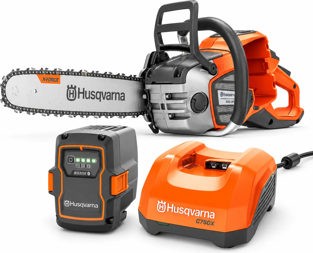 Kit motosierra Husqvarna 550i XP 38 cm + batería B330X 9 Ah + cargador rápido C750X — foto principal