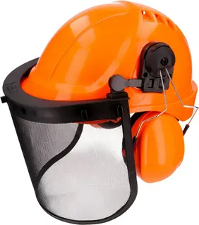 Casco con Pantalla y Auriculares Naranja