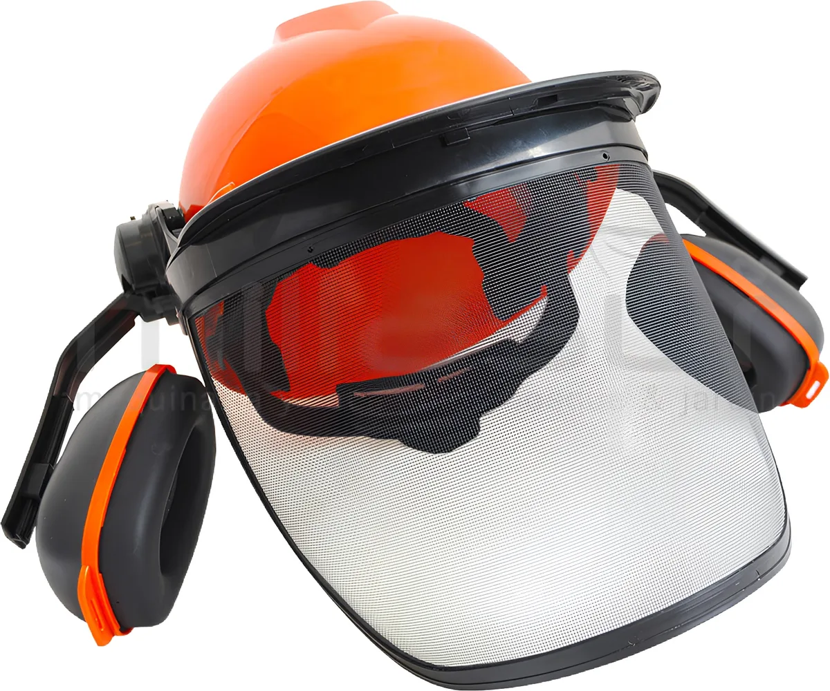Casco Forestal con Pantalla y Auriculares Naranja/Negro — foto 2