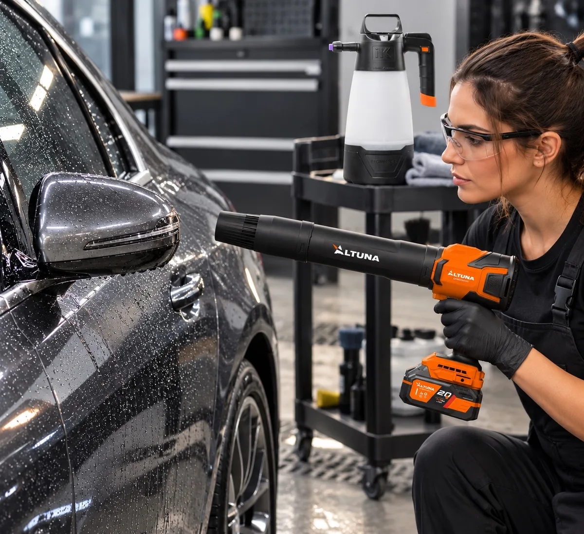 Pack detailing IK e Foam Pro 2 + soplador Altuna AS01 · batería 4 Ah y cargador — foto 4