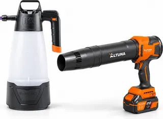 Pack detailing IK e Foam Pro 2 + soplador Altuna AS01 · batería 4 Ah y cargador