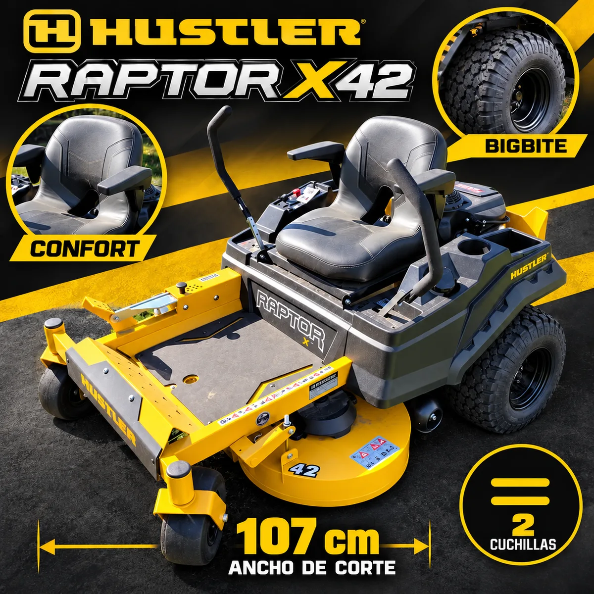 Cortacésped de giro cero Hustler RAPTOR X 42 SD · 107 cm — foto 2