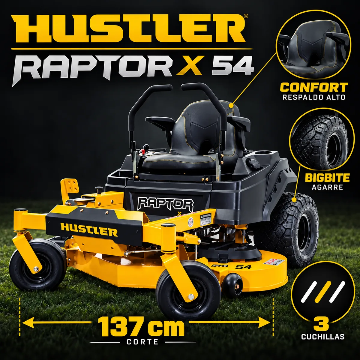 Cortacésped de giro cero Hustler RAPTOR X 54 SD · 137 cm — foto 4