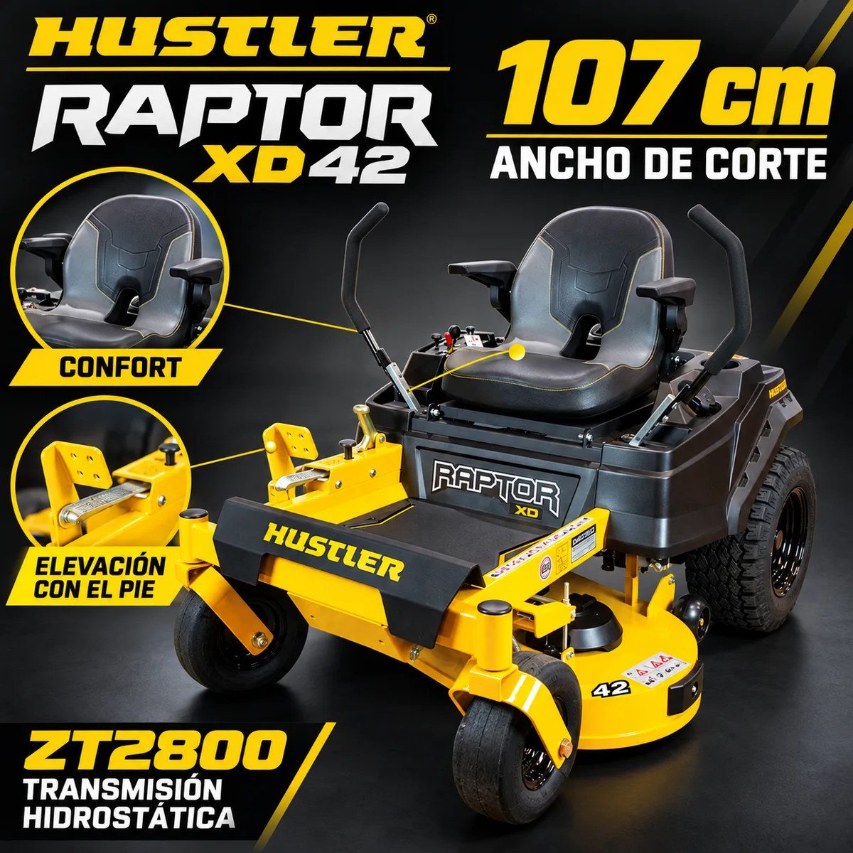 Cortacésped de giro cero Hustler RAPTOR XD 42 · 107 cm — foto 2