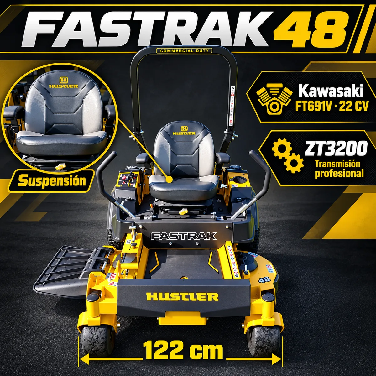 Cortacésped de giro cero Hustler FASTRAK 48 SD · 122 cm — foto 4