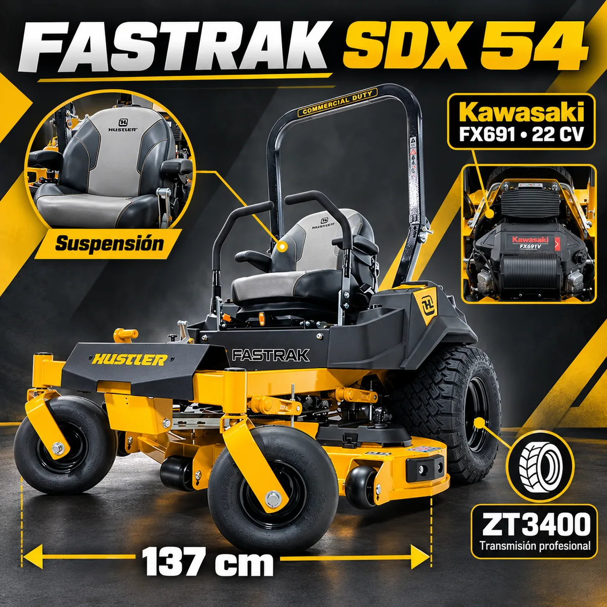 Cortacésped de giro cero Hustler FASTRAK SDX 54 SD · 137 cm — foto 4