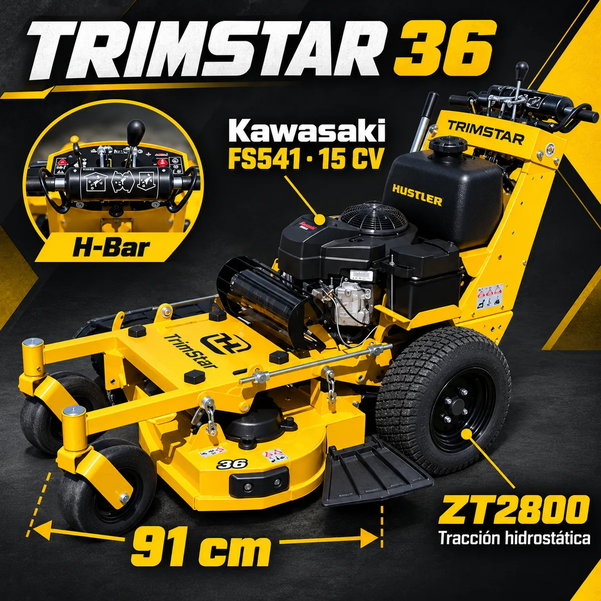 Cortacésped profesional de conductor a pie Hustler TRIMSTAR 36 SD · 91 cm — foto 4