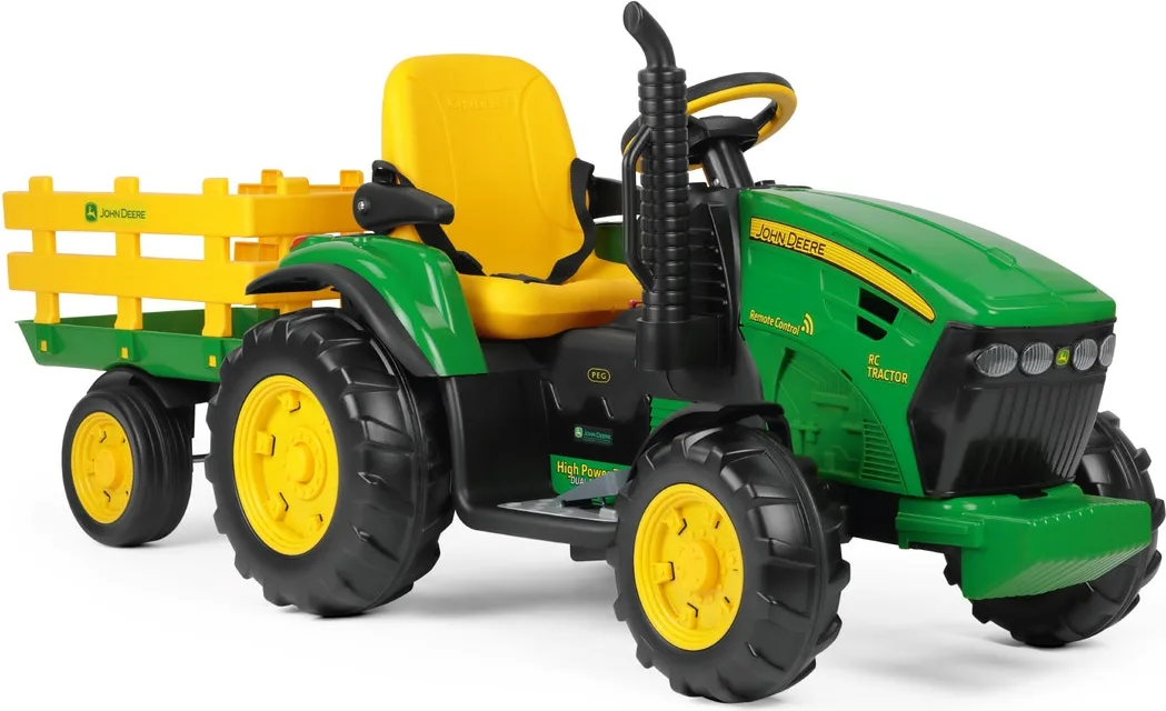 Tractor eléctrico infantil John Deere RC 12 V con mando a distancia y remolque · Peg Perego — foto 11