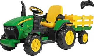 Tractor eléctrico infantil John Deere RC 12 V con mando a distancia y remolque · Peg Perego