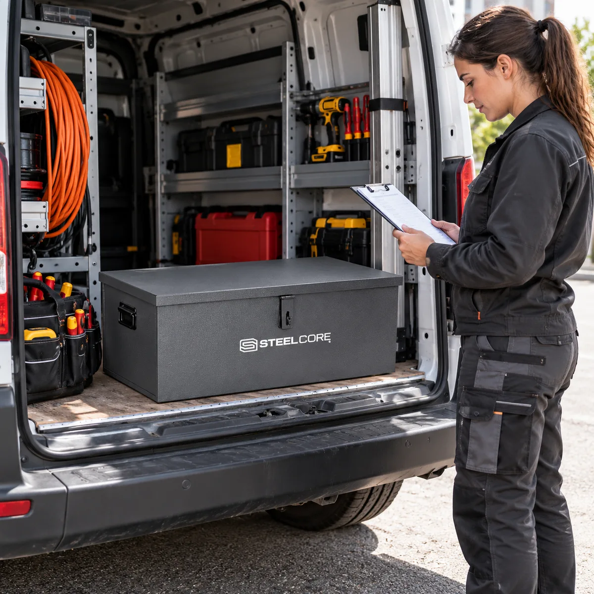 Caja metálica Steelcore 42865 · 90 L · 770 × 420 × 305 mm — foto 3