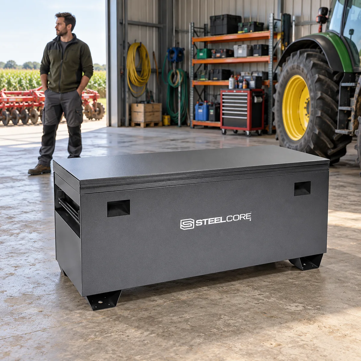 Arcón metálico Steelcore 43003 · 620 L · 1520 × 605 × 705 mm — foto 4