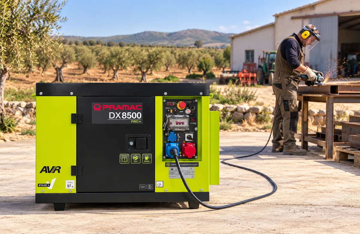 Generador diésel Pramac DX8500 · AVR · 230/400 V · arranque eléctrico — foto 3