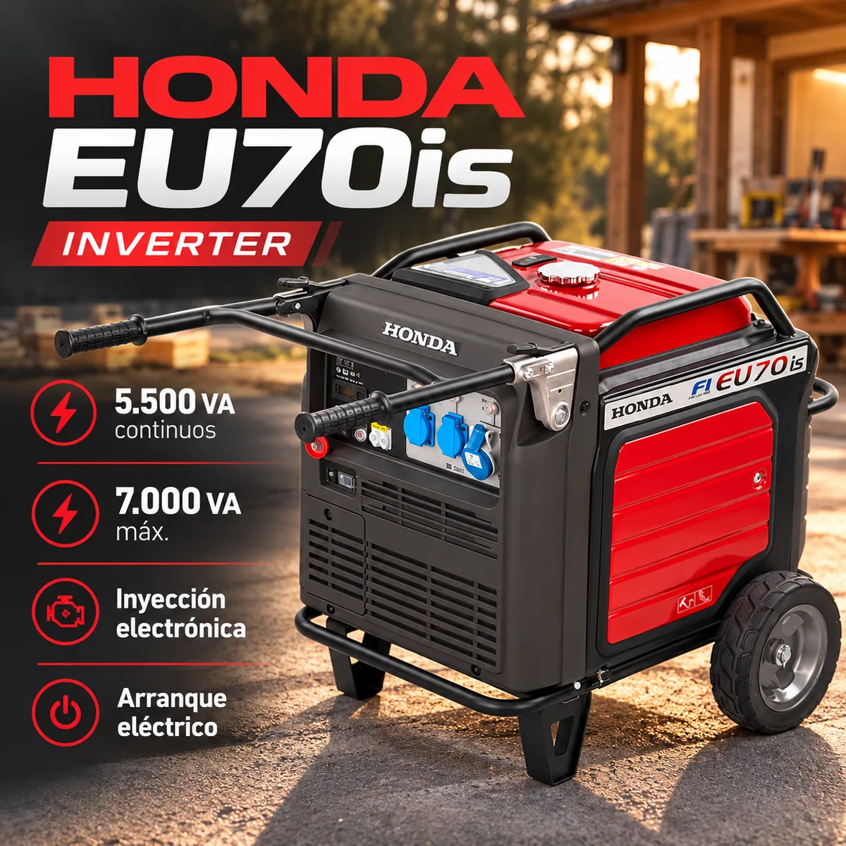 Generador inverter Honda EU70is insonorizado · 5.500 VA continuos — foto 3